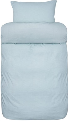 Blåt sengetøj 140x220 cm - Ensfarvet sengetøj - 100% bomuldssatin - Høie 